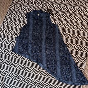 BCBGMAXAZRIA Sleeveless Pacific Blue-Pytho Tunic